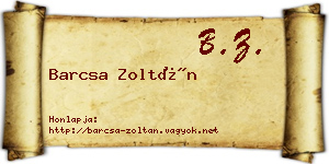 Barcsa Zoltán névjegykártya
