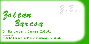 zoltan barcsa business card